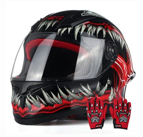 DOT-Godkänd Barnmotorcykelhjälm, Gokart-Elscootermopedhjälmar, Barnpojkar-Flickor-Dirtbike-Fyrhjuls-ATV-Hjälm För 3-14 År Gamla D 8,S/(47~58cm)