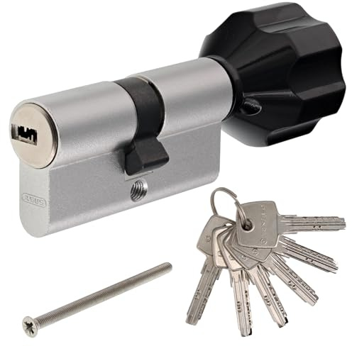 ToniTec ABUS TEC440 - Cilindro di chiusura con pomello EasyTurn, con chiusura a cilindro grande, colore nero, 30/40 K, con 6 chiavi