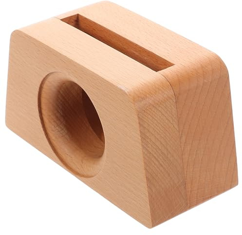WEKADRIN Soporte de Amplificador de Sonido para Teléfono Móvil de Madera de Haya Trapezoidal Orificio, Soporte Versátil para Oficina, Videollamadas y Escritorio, Decoración Funcional