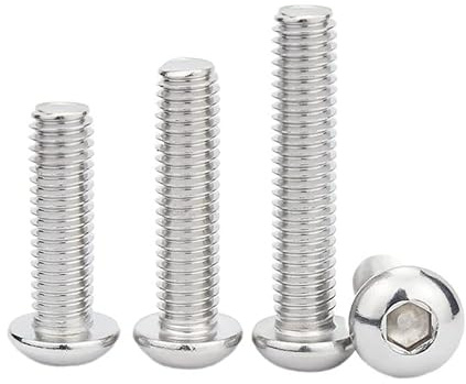 Stehbolzen, 10 Stück M5 M6 Länge 6–60 mm A2-70 304 Edelstahlschrauben Halbrundkopf Innensechskantschraube ISO7380, 30(M5(10pcs),35mm)