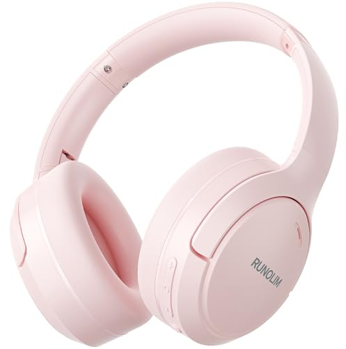 RUNOLIM Hybrid Active Noise Cancelling Headphones, Wireless Bluetooth Headphones with Microphone, 100H Playtime, Foldable Wireless Headphones Over Ear with HiFi Audio, Deep Bass for Home Travel Office