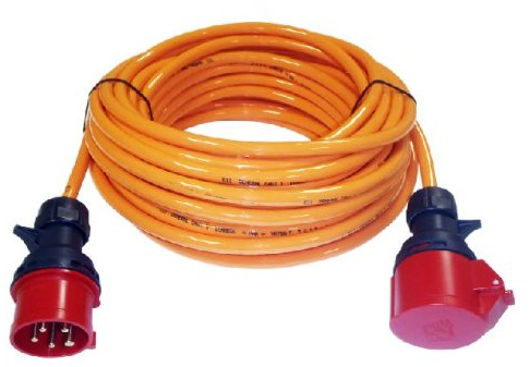 CEE Starkstromkabel 16A CEE-Verlängerung Verlängerungskabel H07BQ-F 5x2,5mm² IP44 Phasenwender -25m-