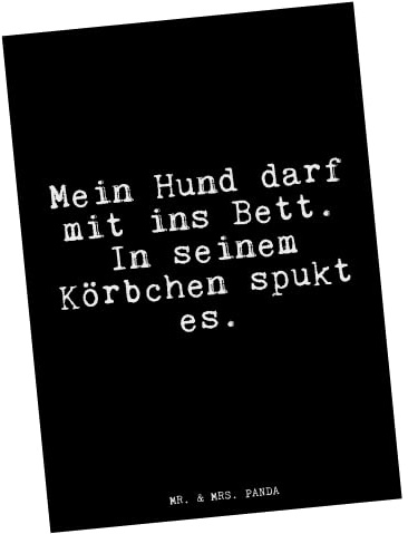 Mr. & Mrs. Panda Postkarte Mein Hund darf mit... - Geschenk, Sprüche, Postkarten, Bett, Geld, bildkarte, Herrchen, Frauchen, Grußkarte, einzelkarte, Liebe, Ansichtskarten, Spruch