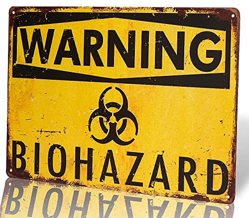 dingleiever - Varning Biohazard Hazard Sign Hazard Etiketter Nyhet METALL Skylt