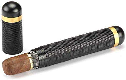 HEEPDD Estuche humidor de Viaje para Puros, Mini Tubo de Metal para Puros portátil, humidor de Viaje humectante