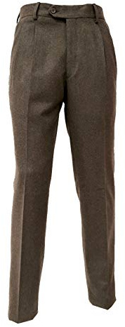 Pantalone Classico Lana Due pinces Flanella Made In Italy Tasca America M2204 taglia 48 colore Biscotto