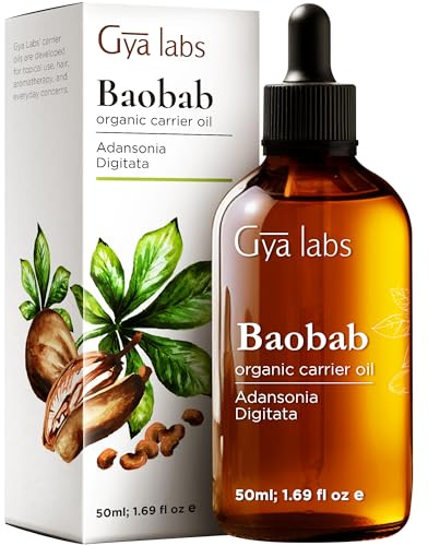 Gya Labs Bio-Baobaböl für Haare, Haut & Gesicht - 100% reines natürliches Baobab-Samenöl - unraffiniertes Baobab-Trägeröl, beruhigend & nährend (50ml)