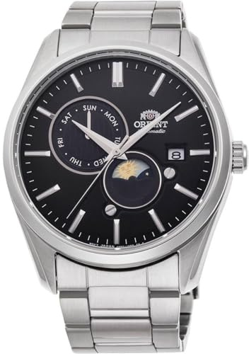 Orient Damen Armbanduhr in der Farbe Silber mit Armband aus Edelstahl, Wasserdichtigkeit: 5 bar, Gehäusedurchmesser: 42 mm, RA-AK0307B10B