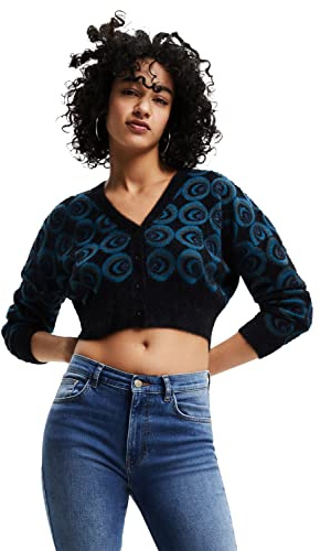Desigual Jers_Hera 4139 Tidepool Pull Sweater, Vert, M Femme