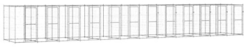vidaXL Hundgård för utomhusbruk galvaniserat stål 29,04 m², hundhus, hundburar, inhägnad, hundbur, hundstaket, inhägnader, hundstaket, hundgård