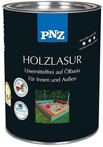PNZ Holz-Lasur auf Ölbasis lösemittelfrei Holzschutz von Gartenwelt Riegelsberger Premiumklasse UV Schutz Ebenholz 2,5 Liter