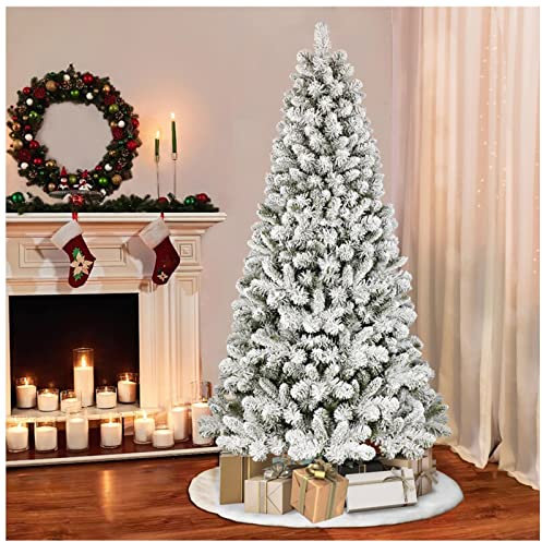 PJDDP Arbol de Navidad 120/150/180/210cm, Abeto Artificial de Primera Calidad, Efecto Nevado, Decoración Navideña para El Hogar, La Oficina, La Fiesta, Soporte de Metal, Fácil Montaje,120cm/4ft