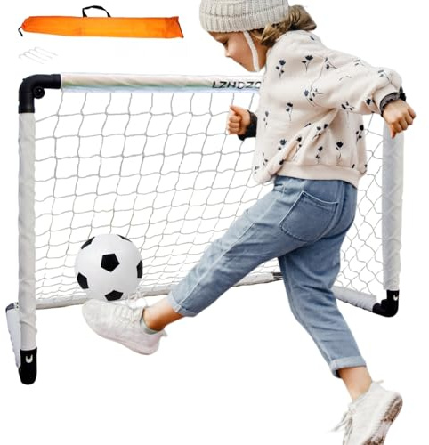 LZHDZQD Set di Porte da Calcio per Bambini , Adatta per Interni ed Esterni, per Bambini di Età 2-11 Anni (90X60cm bianco 3 in 1)