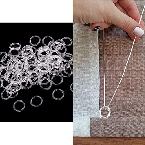 Roman Blind Rings, 30 PCS Roman Blind Curtain Rings Roman Blind Clips O-Rings Plastic Rings Plastic Curtain Rings Roman Blind Rods (Transparent)