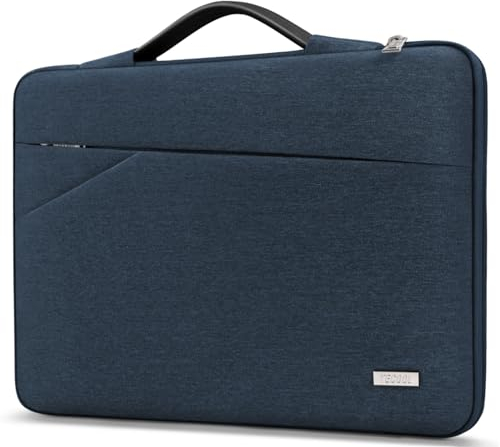 TECOOL 15 15,6 Pouces Housse Ordinateur Portable pour 15 15,6'' HP Dell Acer Lenovo ASUS Samsung Notebook Chromebook, Pochette PC Portable Antichoc Imperméable Sacoche Protection, Bleu Denim