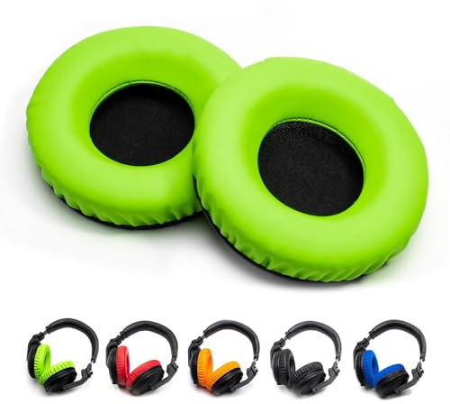Voarmaks Eleganti cuscinetti in schiuma per DJ da lavoro, compatibili con cuffie Pioneer Hdj-X5 X5bt Hdj-X7 X7bt Hdj-X10 Dj (cuscinetti verdi L, R)