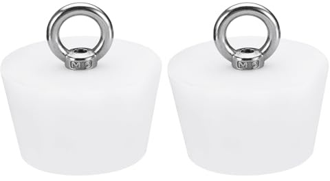 sourcing map Gummistopfen Konisch Weißer Laborstecker mit Ring Silikon Wasserstopfen 49-52 mm Vollgummi Stopfen für Teströhren Wasserleitung Abflussloch 2 Stück