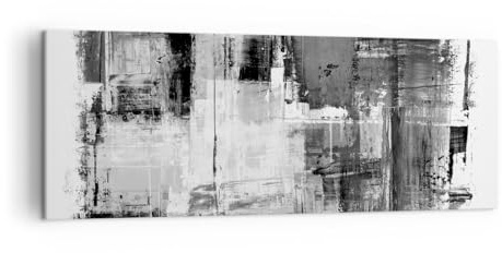 Bilder auf Leinwand Abstraktion Stück Schwarz Und Weiß Leinwandbild 140x50cm Wandbilder Dekoration Wohnzimmer Schlafzimmer Groß XXL Wanddeko Bild Wand Kunstdruck Art Wall Decor Canvas AB140x50-5192