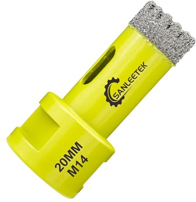 Diamond Core Drill Bits 20mm - Serrated Diamond Hole Saw Kit SANLEETEK for Ceramic Porcelain Tile Marble Granite M14 Thread