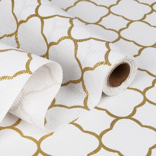xupingjiti Shelf Liners Cabinet Liner Drawer Liner 24in X 13ft Gold Non Adhesive Strong Grip Non Slip Easy to Clean Waterproof and Washable Liner for Kitchen Cupboard, Desks, Pantry, Tool Box