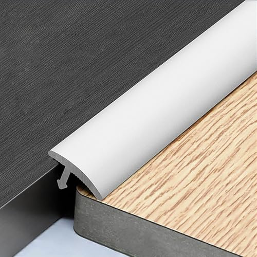 Raouoae Höhenausgleichsprofil 90cm×3 Eloxiert Aluminiumlegierung Boden Übergangsschiene Abschlussprofil FußBoden Leiste Anpassungsprofil Übergangsprofil Höhenausgleich 1-6mm(Silber)