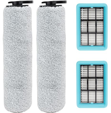 Odashen 4 st dammsugarborstar, reservdelar för Bissell Crosswave HF2/3845N/3831 golvskrubbare, 2 borstrullar + 2 filter