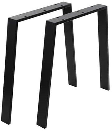 WOODYGIFT Tischbeine Metall Schwarz U-Form – 2er-Set Tischgestell 71 cm – Industrial Tischfüße für Esstisch, Schreibtisch & Couchtisch – Pulverbeschichtet & Stabil - Belastbar bis 250 kg