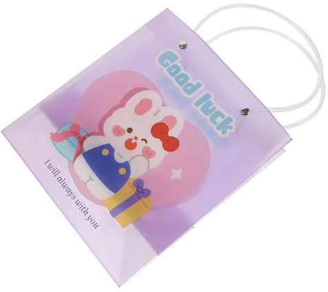 Tofficu Cartoon Geschenkverpackungstasche Transparente Süße Handtasche Für Partys Hochzeiten Weihnachten Wiederverwendbare Tüte Für Kleine Und Dekorationen Im Niedlichen Hasen-design
