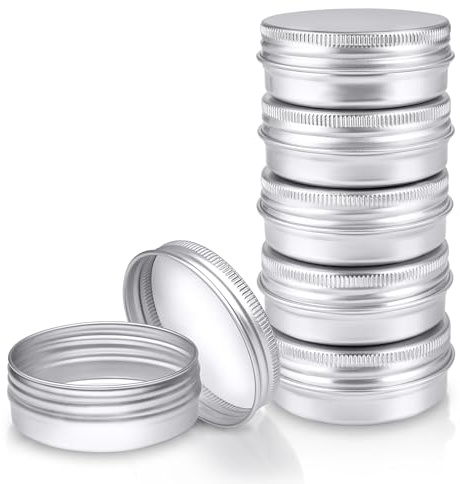 6Pcs Aluminum Tin Jars 30ml, GAUATO Travel Pots for Toiletries Small Empty Sample Pots with Lids, Lip Balm Containers Round Mini Makeup Containers Travel Tubs for Lotion, Cream, Mini Candles