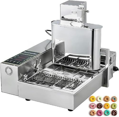 MIAOMI Commercial Automatic Donut Machine, Stainless Steel Donut Maker for Snacks - Adjustable Thickness and Temperature Controls-1pc