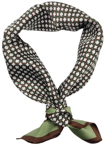LSHARON SILK 100 % mullbärssilkesscarf lätt halsscarf – 53 x 53 cm – digitaltryckta små fyrkantiga sjalar rent silkesscarf naturlig silkesscarf huvudduk present till kvinnor män, 33 Grön, one size