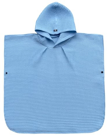 NARDONI – Badeponcho für Kinder – Kuscheliges Poncho-Handtuch aus Baumwolle – Schnelles Trocknen – Poncho Bademantel mit Kapuze & Knöpfen