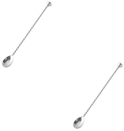 Cabilock 2piezas Cuchara De Inoxidable Agitador De Cócteles para Bar Utensilio para Bebidas Frías y Postres y De Usar