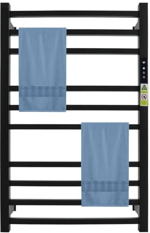 KAPIPALA Scaldasalviette in acciaio inox con controllo touch, 120 W, IP56, portasciugamani elettrico dritto, per camera da letto, bagno, 50 x 78 x 12 cm