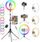 KOSCHEAL 12'' LED Ring Light with Tripod Stand & Phone Holder Tall 70'', Ringlight with Remote, Dimmable White/RGB Mode, Selfie Circle light for Phone Camera Filming Makeup Streaming Zoom Meeting