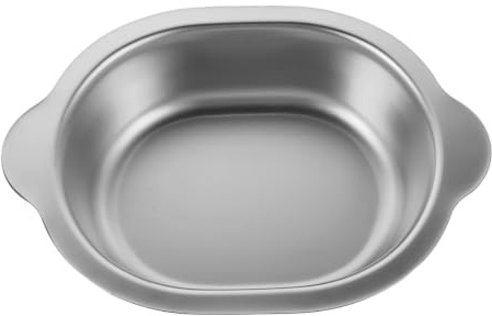 Alipis Edelstahl Schüssel Oval Servierschale Flach Boden für Salate Mischen | Vielseitige Nutzung zum Servieren und Mischen, Stabile Basis verhindert Verschütten, Rostfreier Edelstahl, 21x15cm Silber
