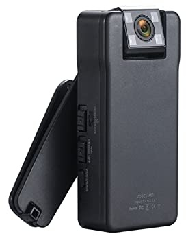 JOLIANE A50 1080P Mini Caméra Télécommande 150 Degrés Grand Angle Rotation Objectif Bodycam avec Rotation Retour Clip(with 8GB TF Card)