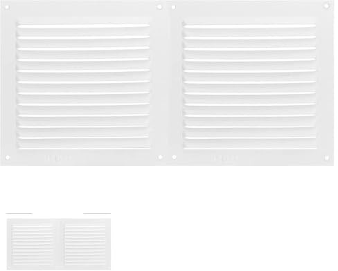 Rejilla de ventilación - rejilla atornillable doble de 30x15 cm en color blanca, ideal para facilitar la circulación de aire en espacios cerrados.
