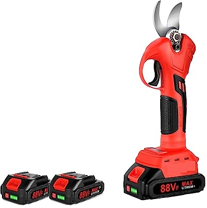 Podadora Electrica, Tijera de podar eléctrica sin escobillas 1500W, 40mm, 4 engranajes, cortador ramas poda bonsái, herramienta paisajismo for batería 18v(1 Battery Plug)