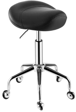 JAVPTAV Sgabello da sella regolabile in altezza, sedia girevole for massaggi, sedia da ufficio girevole a 360° for spa e salone, con ampia e spessa imbottitura del sedile