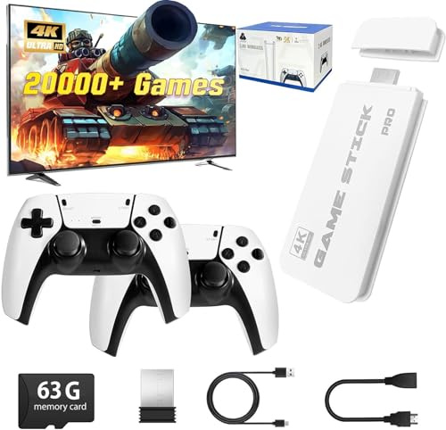 2026 Retro Konsole mit über 20.000 Spielen, 23 Emulatoren, 4K HDMI Plug & Play Spielkonsole mit 2.4GHz Wireless Controllern mit Schalter, Unterstützt TV & Projektor (G7)