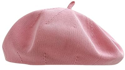 HIQIU Baskermössa för damer sommar tunn - Ultra lätt andningsbar beret keps dammyrkesmålarhatt vår fritidsbeanie keps, ROSA, 56-58