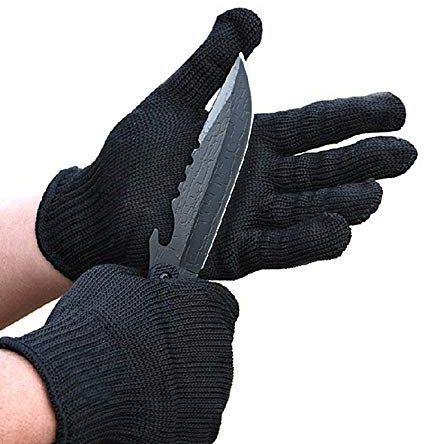 BaronHong Schnittschutzhandschuhe Sicherheitsstufe 5 Schutz Schneidhandschuhe 1 Paar (schwarz, L)