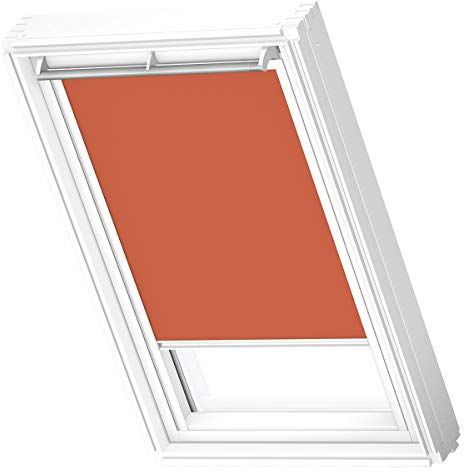 VELUX Verdunkelungsrollo Dachfenster Rollo FK08 Orange mit weißer Führungsschiene