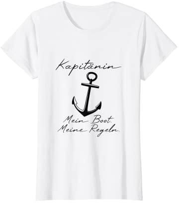 Damen Segeln Segelboot Anker Kapitänin Seglerin T-Shirt