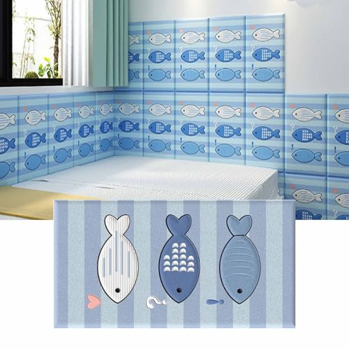 HLTQL Wandpaneele Polster Selbstklebend、Wandpaneele Bett Seite、Wandkissen Selbstklebend、Wandpolster Kinderzimmer、Wandpaneele Gepolstert(#6)