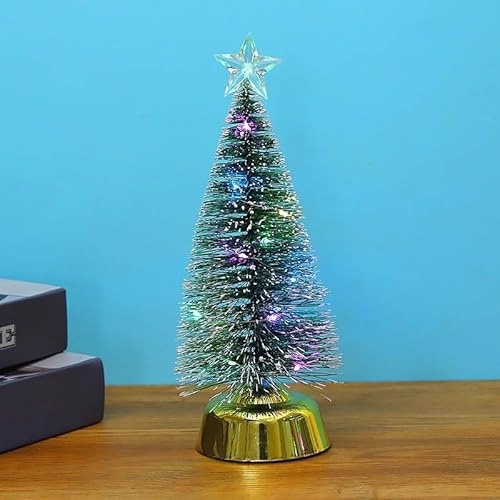Mini Weihnachtsbaum mit Beleuchtung LED Klein Weihnachtsbaum Geschmückt Weihnachtsdeko Künstlicher Miniatur Tisch Weihnachtsbaum mit Fairy Lights Künstlich Klein Tannenbaum Tisch Deko (1PC 25cm)