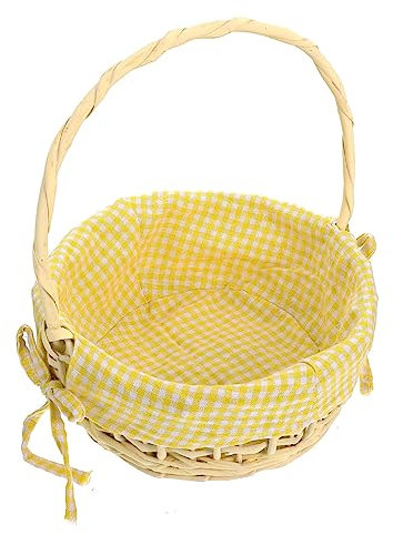 TIDTALEO Cesta De Flores De Mimbre Tejida Mano Contenedor De Flores Portátil Cesta De Almacenamiento Decorativa Para Hogar Estilo Rústico Natural Para Jardinería y Decoración De