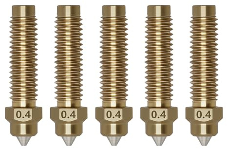 5PCS 0.4mm Nozzles for Centauri Carbon, 3D Printer Copper Alloy Hardened Steel Tip Hotend Nozzle Kit for Elegoo Centauri