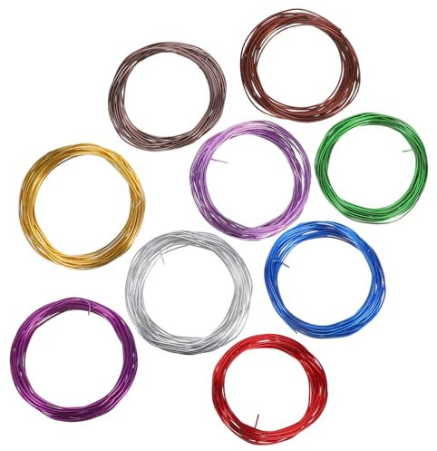 Levemolo 9Roll Alambre de Aluminio para Bonsáis Flexible y Resistente para Entrenamiento y Modelado de Plantas Interiores y Exteriores